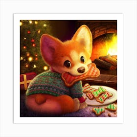 Corgi Christmas Art Print