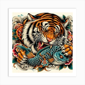 Tiger Tattoo Design Art Print