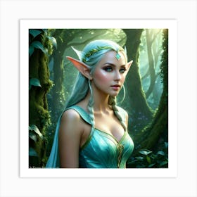 Elf Human Fantasy Face Magical Character Enchantment Mythical Folklore Pointed Ears Enigma (12) Art Print