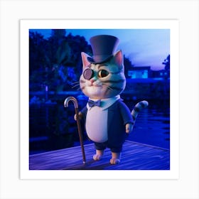 A 3d Render Of A Cat Wearing A Top Hat A Nsh4lolytrwduhr4edwc6g S8lssjejth6ugumvqfqr5a Poster