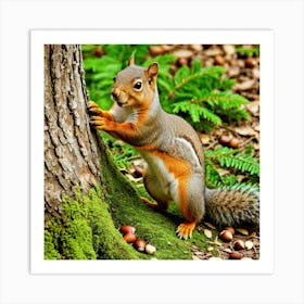 Squirrels Rodents Wildlife Cute Bushytail Nut Loving Agile Climbers Foragers Furry Playful (6) Art Print