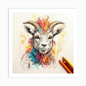 Goat Head 11 Art Print