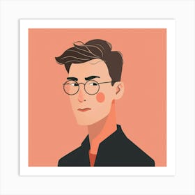 Portrait Of A Man With Glasses Art Print