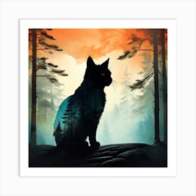 Cat In The Forest 1 Art Print