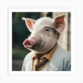 Portrait Of A Pig Art Print