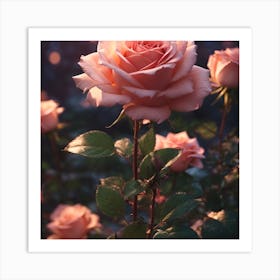 Pink Roses Art Print