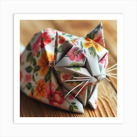 Origami Cat 3 Art Print
