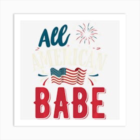 All American Girl 4th Of July Women Usa Flag Art Print