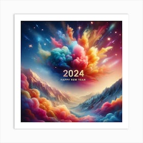 Happy New Year 2024 1 Art Print