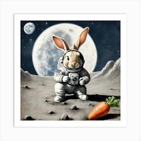 Rabbit On The Moon 9 Art Print