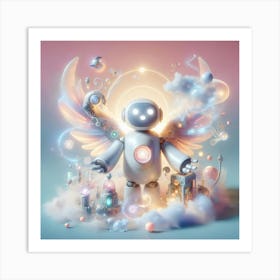 Angels And Robots Art Print