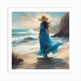 Girl On The Beach 2 Art Print