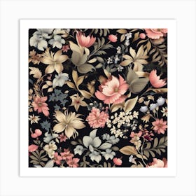 Floral Wallpaper 1 Art Print