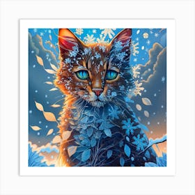 Winter Cat Art Print