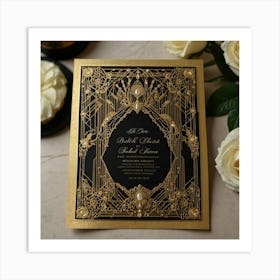 Deco Wedding Invitation 1 Art Print