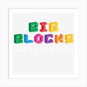 Funny I Like Big Building Blocks I Cannot Lie Art Print