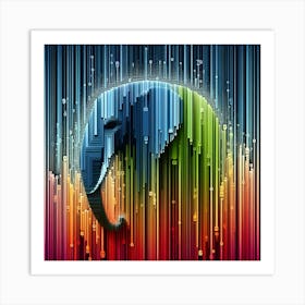 Elephant In A Rainbow Art Print