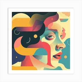 Abstract Portrait Of A Woman 6 Art Print