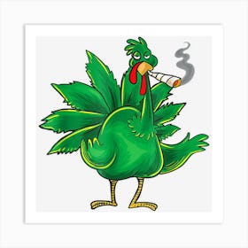 Thanksgiving Turkey Weed Pot Smoker T For Men Blunt Art Print