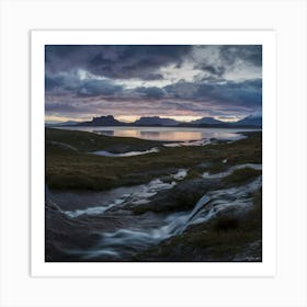 Sunset In The Iceland Art Print