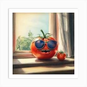 Tomato In Sunglasses 1 Art Print