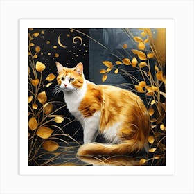 Golden Cat 32 Art Print