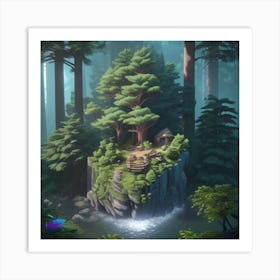 Small Island In The Forest Art Print