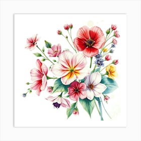 Watercolor Flowers 13 Art Print