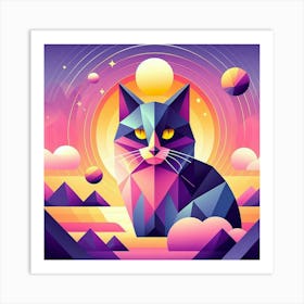 Truffle Low Poly Cat Art Print