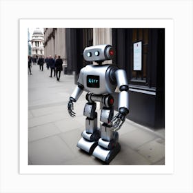 Robot On The Street 29 Art Print