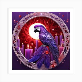 Purple Parrot Art Print