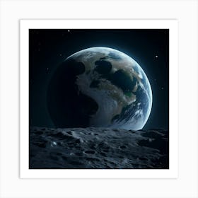 Alien Planet and Moon  Art Print