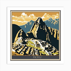 Machu Picchu Peru Travel Poster Peru Wall Art Art Print