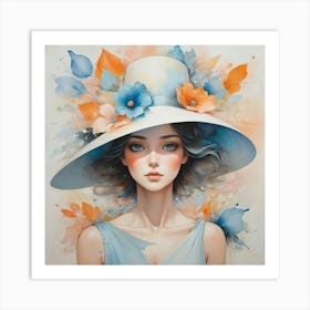 Girl In A Hat Art Print