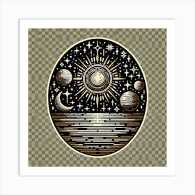 Retro Astronomy Art Print