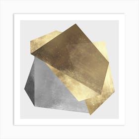 Geometric art with gold 3 Art Print