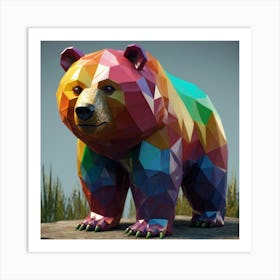 Fantastical Colorful Bear Art Print