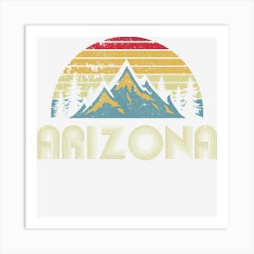 Arizona Retro Vintage Mountains Nature Hiking Art Print