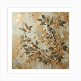 Birds On A Branch 3 Art Print