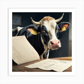 Cow Drawing 14 Art Print