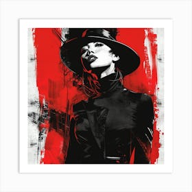 Woman In A Hat 25 Art Print