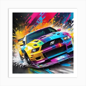 Mustang Splatter Art Print