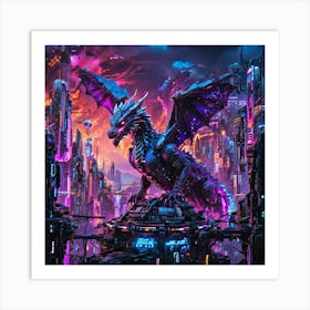 Cyborg Dragon Art Print