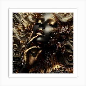 Black And Gold 1 Art Print