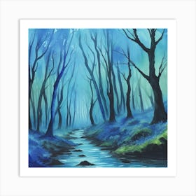 Bluebell Forest Art Print