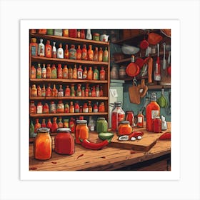 Hot Sauce Kitchen Kitchen Art Print (3) Art Print