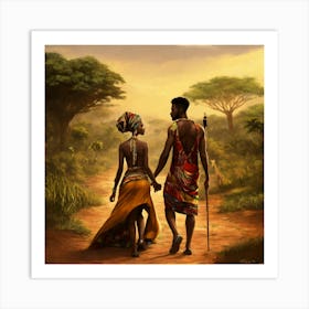 African Love In A Difficult Time (2) Art Print