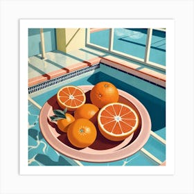 Oranges On A Plate Art Print