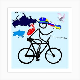 Making peace between Ukraine and Russia_ Cyclist Art Print