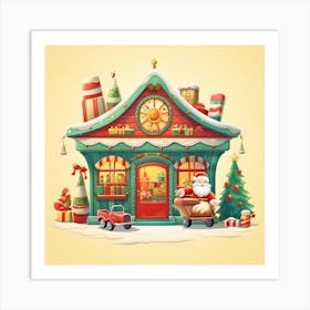 Santa Claus In A Shop Art Print